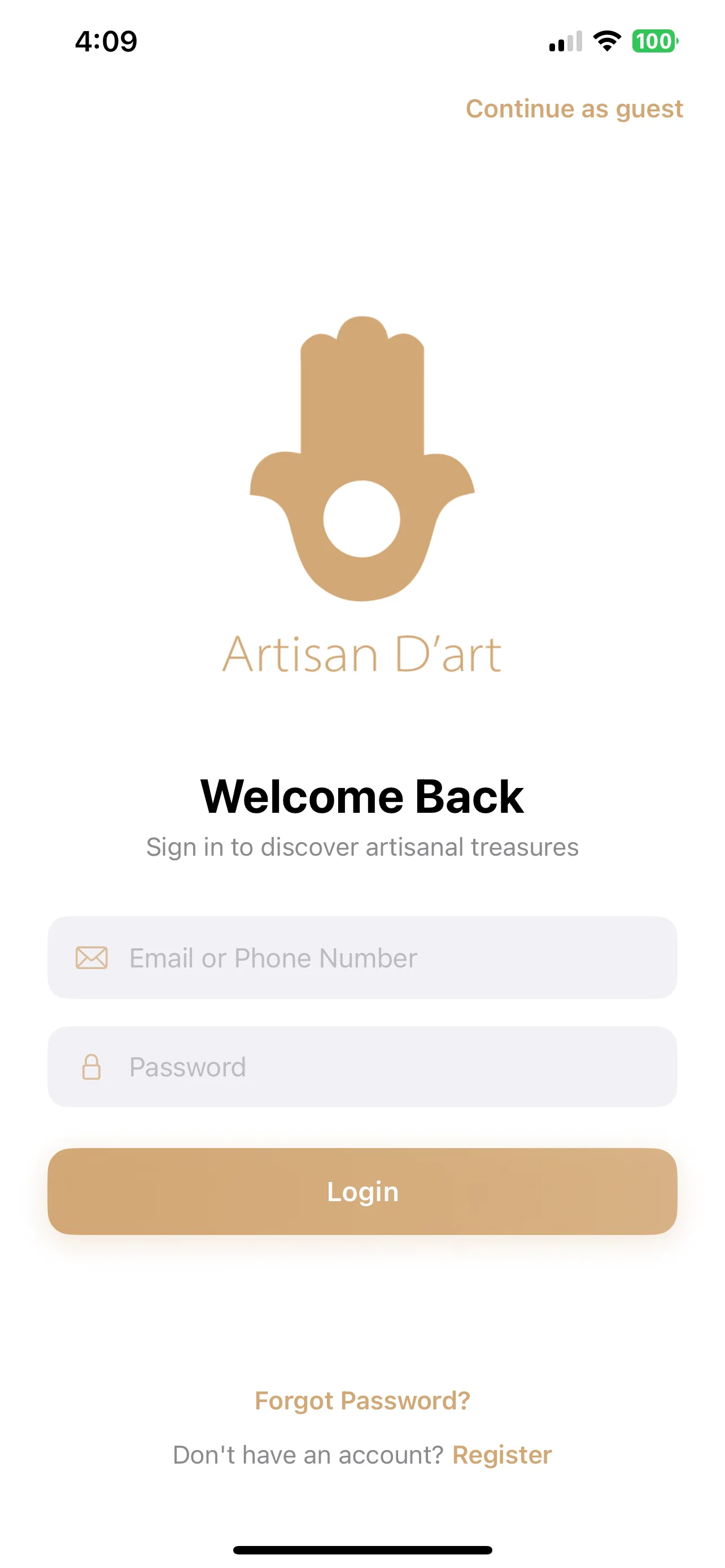 Artisan d'Art - Connexion